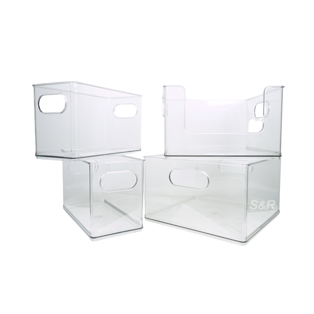Smart Design 4-piece Clear Storage Bins Set
